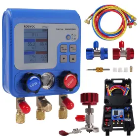 Rv-523-1 Rogvoc Digital Manifold Gauge Set Hvac Pressure And Air Tightness Test Gauges Refr