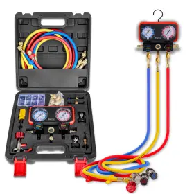 Rvwz-mg003 Rogvoc Hvac Manifold Gauge Set For R22/r410a/r134a Refrigerant 3 Way Ac