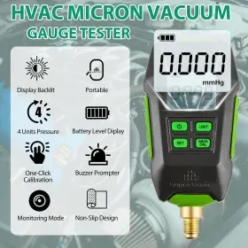 St-vg90 Rogvoc Digital Vacuum Gauge Hvac Micron Tester With 4 Units 7/16 Inch -20un #2 St-vg90 Rogvoc Digital Vacuum Gauge Hvac Micron Tester With 4 Units 7/16 Inch -20un #2