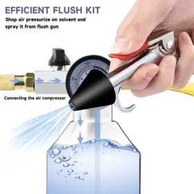 Ro002 Rostwe Ac Flush Kit Car Air Conditioner System Clean Canister Flushing Gun Tool Set #3