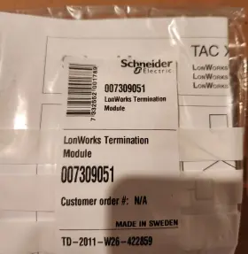 Schneider Electric 007309051 Lonworks Termination Module New Sealed Freeshipping