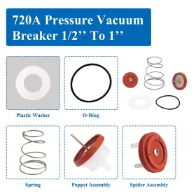 Rk1-720a Shineus 778992056120 Pressure Vacuum Breaker Repair Kit Compatible With Wilkins Model 1/2 #2