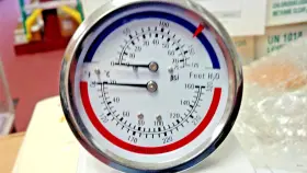 B136-1 Sid Harvey Boiler Gauge Tridicator 70-320 F 0-75 Psi 1/2 Cbm Mount 3 Inch Shank Dial