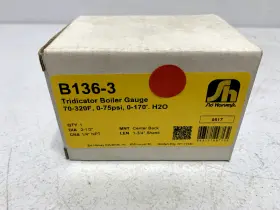 B136-3 Sid Harvey Gauge Tridicator 70-320 F 0-75 Psi 2-1/2 Inch Dia 1-3/4 Shank #2