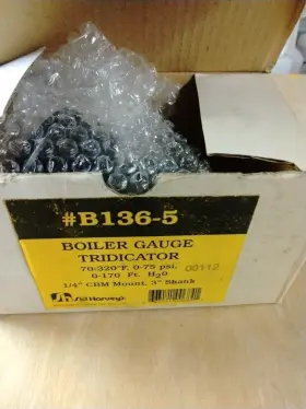 B136-5 Sid Harvey Tridicator Boiler Gauge #b136-5 70 -320 F 0-75 Psi 1/4 Inch Cbm 3 Shank #3