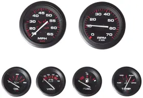 Sierra International Inc. 808282266745 68363p Amega Domed 6-gauge Inboard/sterndrive Instrument Set Large
