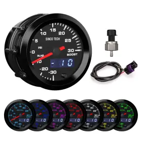 Isbb636 Sinco Tech Gauge With Sensor 52mm Car Meter Psi Digital Display Pointer 7 Colors Led