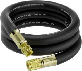 Smztools 711181897777 Hv2 6ft 3/8 Inch Id Hvac Vacuum Hose To 1/4 Fittings 800 Psi Working / 4000