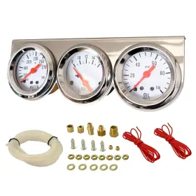 Sreuoil 313034365398 2 Inch 52mm 3 In 1 Triple Gauge Kit Volt Meter Water Temp Temperature Oil Press Sreuoil 313034365398 2 Inch 52mm 3 In 1 Triple Gauge Kit Volt Meter Water Temp Temperature Oil Press