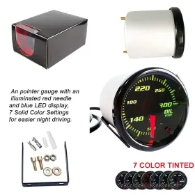 Sreuoil 761094882773 2 Inch Oil Temp Gauge 7 Color Tinted 52mm Temperature Meter 100-300 Fahrenheit I #2 Sreuoil 761094882773 2 Inch Oil Temp Gauge 7 Color Tinted 52mm Temperature Meter 100-300 Fahrenheit I #2