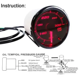 Sreuoil 761094882773 2 Inch Oil Temp Gauge 7 Color Tinted 52mm Temperature Meter 100-300 Fahrenheit I #3 Sreuoil 761094882773 2 Inch Oil Temp Gauge 7 Color Tinted 52mm Temperature Meter 100-300 Fahrenheit I #3