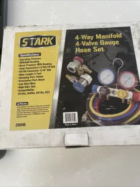 26016 Stark Usa 4- Way Manifold Valve Gauge Hose Set #3