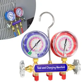 Sl-42001 Sunluway 42001 Charging Manifold And Test 2-valve A/c Gauge With 3-1/8 Inch Lar