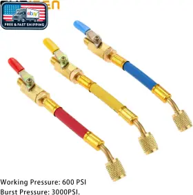 Surieen 313040786743 R134a R410a R22 R12 Hvac Ball Valve Hoses 1/4in Sae Thread A/c Charging Hose #3 Surieen 313040786743 R134a R410a R22 R12 Hvac Ball Valve Hoses 1/4in Sae Thread A/c Charging Hose #3