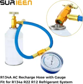 Bpv31 Surieen 445003246209 R134a Ac Recharge Hose With Gauge And Bullet Piercing Tap Valve Kit 1/4 Inch #3 Bpv31 Surieen 445003246209 R134a Ac Recharge Hose With Gauge And Bullet Piercing Tap Valve Kit 1/4 Inch #3