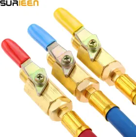 Surieen 691041157565 Charging Hose Set 3 Pcs 7ftft R410a A/c Short Hoses With Ball Valve Brass And #2