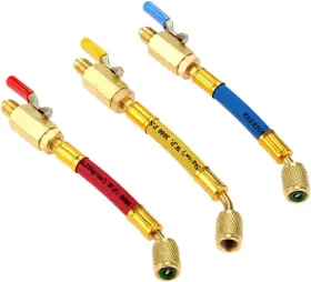 Surieen 691041157565 Charging Hose Set 3 Pcs 7ftft R410a A/c Short Hoses With Ball Valve Brass And