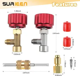 Surieen 705353798764 R134a Can Tap Self Sealing Valves Tank Adapter Car Air Conditioning Systems Refi #2 Surieen 705353798764 R134a Can Tap Self Sealing Valves Tank Adapter Car Air Conditioning Systems Refi #2