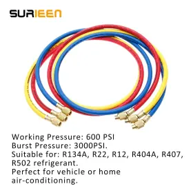 Surieen 720310100947 Ac Charging Hose Tube 60 Inch Refrigerant 3000 600 Psi 1/4 Sa #2