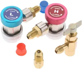 Surieen 720310101159 R134a Ac Quick Coupler Adapter With Self-sealing Can Tap Valve Kit Adjustabl
