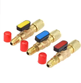 Surieen 744759421050 Air Conditioning Refrigerant Ball Valve Adapter 1/4 Inch Sae Straight Shut-off Val