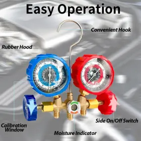 R-10001 Sutekus Ac Gauge Set 3 Way Manifold Freon Charge Kit With Hoses #3
