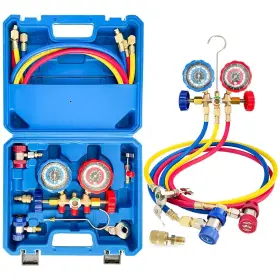 R-10001 Sutekus Ac Gauge Set 3 Way Manifold Freon Charge Kit With Hoses