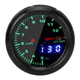 Terisass 130883254336 Exhaust Gas Temperature Egt Gauge Pyrometer Kit 12v 20leds