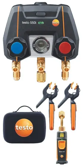 550i Testo 029547023767 Smart Digital Manifold Kit With Wireless Temperature And Vacuum