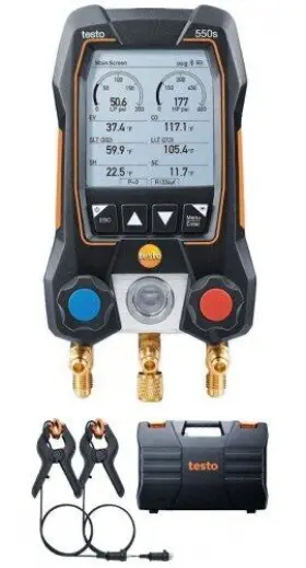 05632550 Testo 550 0563 2550 Digital Manifold Kit With Bluetooth And 3 Hoses - Black