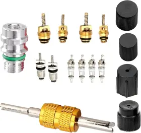 Teytj3300bl-16pc Teybouk Air Conditioning Valve Core Kit R12 R134a Sealing Cover A/c Refrigeration Syste