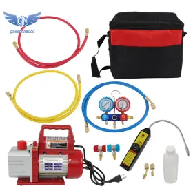 Gm1380560md Thomletha 4cfm 1/3hp Air Vacuum Pump Rotary Vane Hvac A/c Refrigeration Kit Gauge