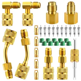 Son-tiangrid-0354 Tiangrid 34 Pcs R410a Adapter Kit Mini Split 45 90 Refrigerant Hose Son-tiangrid-0354 Tiangrid 34 Pcs R410a Adapter Kit Mini Split 45 90 Refrigerant Hose