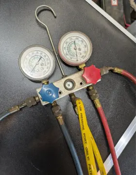 9500 Tif Instruments 2-way Manifold Gauge Set With Hoses Used 9500 Tif Instruments 2-way Manifold Gauge Set With Hoses Used
