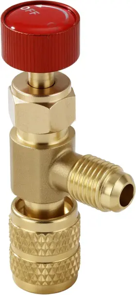 Timsec 313024754782 2pcs Refrigerant Charging Valve Set 5/16 Inch Safety Adapter Flow Control R410a