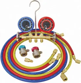 3694 Tools 313103349304 Dual Brass Deluxe A/c Manifold Gauge Set