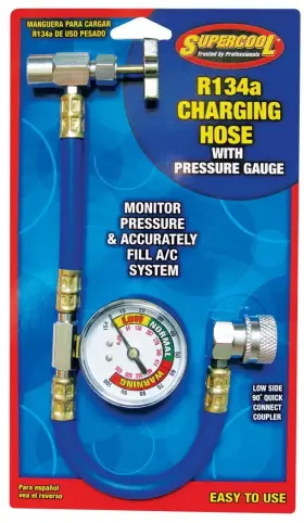 Tsi Supercool 41275 - R134a Charging Hose With Gauge For Piercing Valve Cans