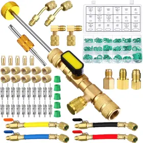 Tujoe Sew-tujoe-1677 54 Pcs Charging Hoses And R410a Adapter Kit Valve Core Removal Tool R134a R