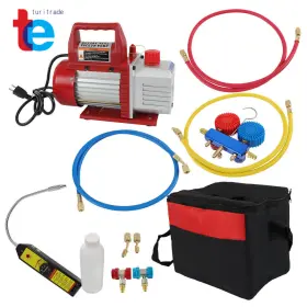 Tr69028 Turitrade Air Vacuum Pump Rotary Vane Hvac 4cfm 1/3hp And Ac Refrigerant Kit Manifold Gauge Tr69028 Turitrade Air Vacuum Pump Rotary Vane Hvac 4cfm 1/3hp And Ac Refrigerant Kit Manifold Gauge