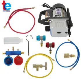 Tr69032 Turitrade Air Vacuum Pump Hvac Ac Manifold Gauge Set Combo 3 Cfm 110 V And R134a Kit Tr69032 Turitrade Air Vacuum Pump Hvac Ac Manifold Gauge Set Combo 3 Cfm 110 V And R134a Kit