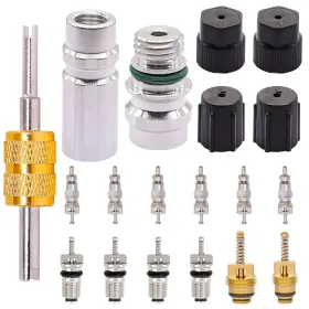 Twtade H-080 Air Conditioning Valve Core Kit - Car Ac R12 R134a Teflon Seal Refrigeration Sch