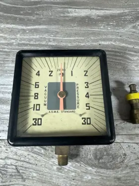 14815 U.s. Guage Gauge Usg Vacuum 0-30 Vintage Square #2