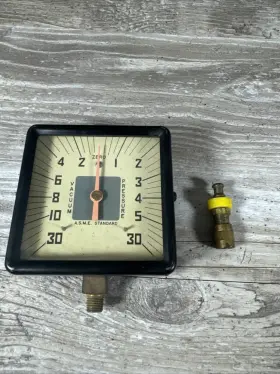 14815 U.s. Guage Gauge Usg Vacuum 0-30 Vintage Square