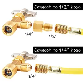 1zm-ids-01830 Uenede R134a Quick Coupler Adapter And Can Tap Valve Kit 1/4 Inch Flare Thread Adjusta #3 1zm-ids-01830 Uenede R134a Quick Coupler Adapter And Can Tap Valve Kit 1/4 Inch Flare Thread Adjusta #3
