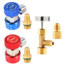 1zm-ids-01830 Uenede R134a Quick Coupler Adapter And Can Tap Valve Kit 1/4 Inch Flare Thread Adjusta 1zm-ids-01830 Uenede R134a Quick Coupler Adapter And Can Tap Valve Kit 1/4 Inch Flare Thread Adjusta