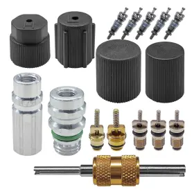 Uhanbut Uhanbut-unb-023 17pcs Car Air Conditioning Valve Core Kit R12 R134a Teflon Seal Refrigeratio