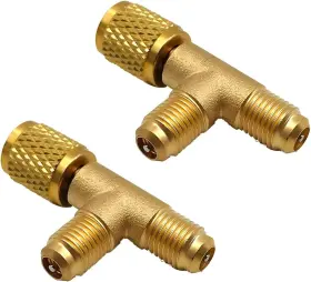 Uhanbut Uhanbut-unb-255 2pcs Quick Coupler Access Tee 1/4ftft Brass Valves Core Adapter With