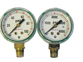 Uniweld 102-42426 Oxygen Pressure Gauge Set Tank Contents And Secondary Gauges