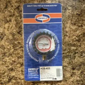 H26-408 Uniweld Acetylene Welding Pressure Gauge With Boot Mechanical Psig