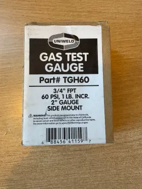Tgh60 Uniweld 2 Inch Gas Test Gauge With 3/4 Fpt Side Mount